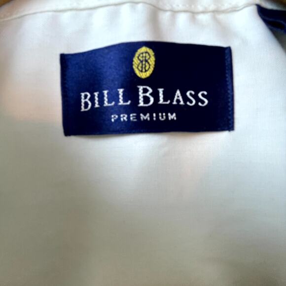 Cotton Bill Blass Wright Group Wrinkle Free Shirt Mens XL White Logo Button Down - Picture 3 of 9